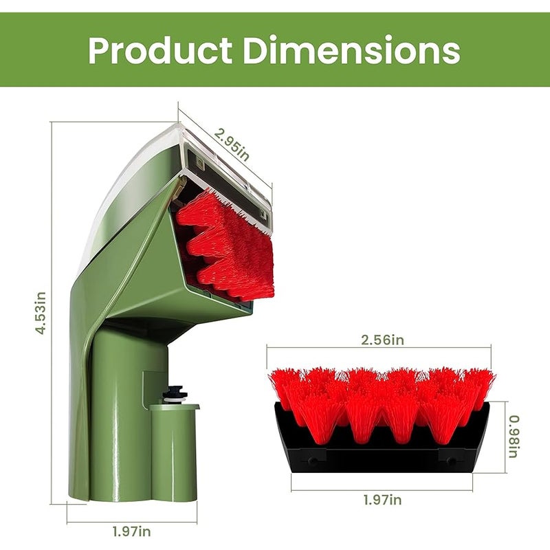 1400B Little Green Machine Attachments for Bissell–3 Tough Stain Brush Tool Replacement Compatible with 1400B 3860 1425 1400W 1400 1844 2290A Series,Green,2 Brush,4 Replacement Brush - Image 2